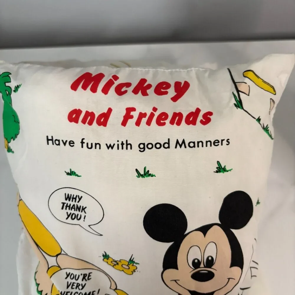Disney Mickey & Friends Once Upon A Pillow Book Have Fun Good Manners Vintage
